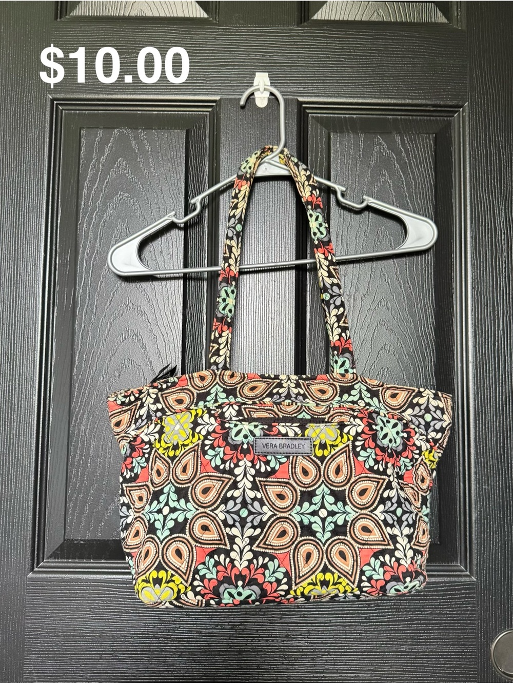 Vera Bradley Black Multi Floral Quilted Tote